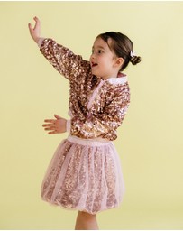 Rock Your Kid - Rebel Sequin Bomber Jacket in Champagne
