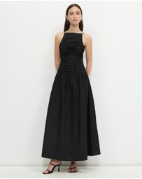 Calli - Drop Waist Gathered Maxi Dress