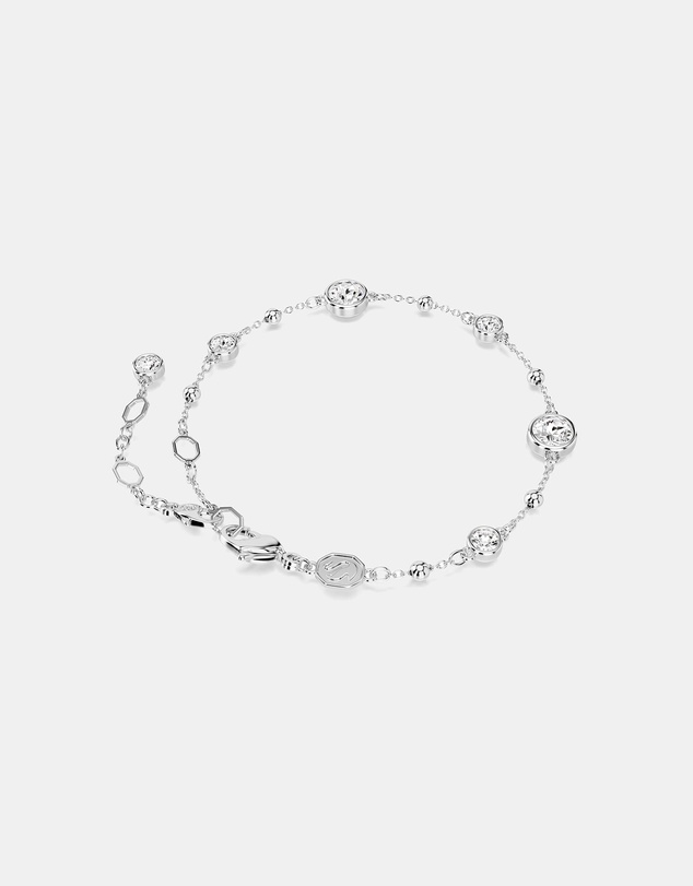 Swarovski - Imber bracelet, Round cut, White, Rhodium plated