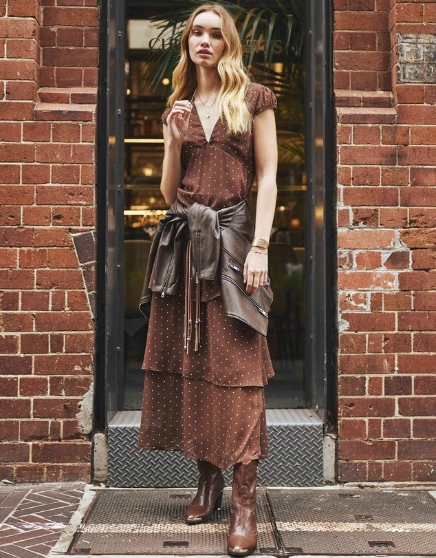 Belle & Bloom - Falling For You Tiered Frill Maxi Dress