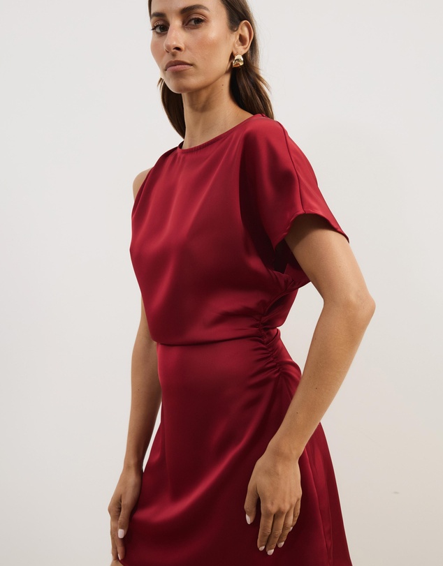 Atmos&Here - Alix Satin Tuck Mini Dress