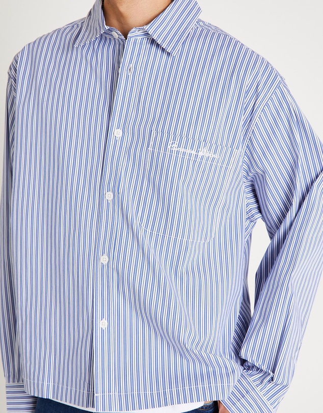 Black Noise White Rain - Miami Striped Long Sleeve Shirt