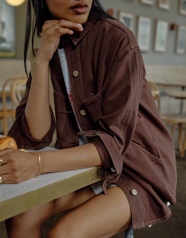 Ceres Life - Bobbi Side Pocket Denim Shacket