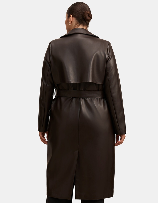 Forever New Curve - Sabina Curve Faux Leather Trench Coat