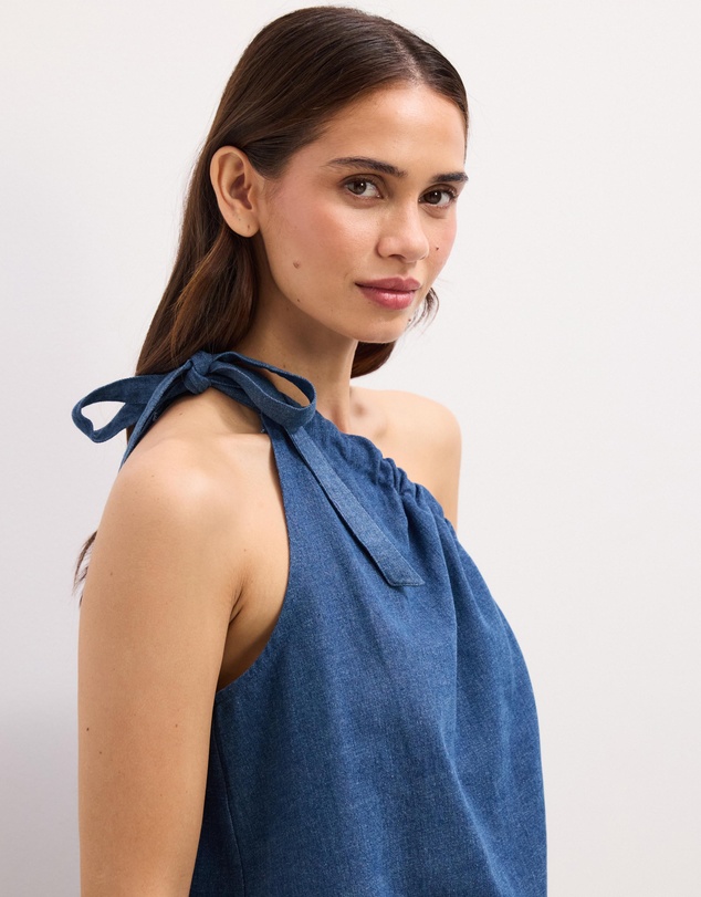 The Fated - Millie Soft Denim One Shoulder Top