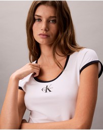 Calvin Klein Jeans - Monologo Scoopneck Baby Tee