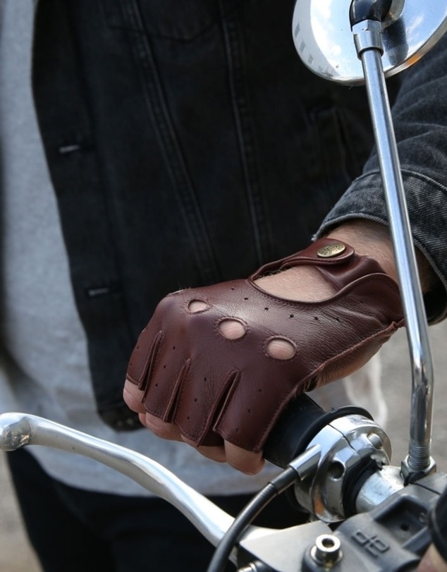 DENTS - Snetterton Fingerless Leather Driving Gloves