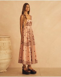 AUR OCEA - Embroidered Empire Maxi Dress