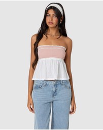 EDIKTED - Rena ribbed peplum top