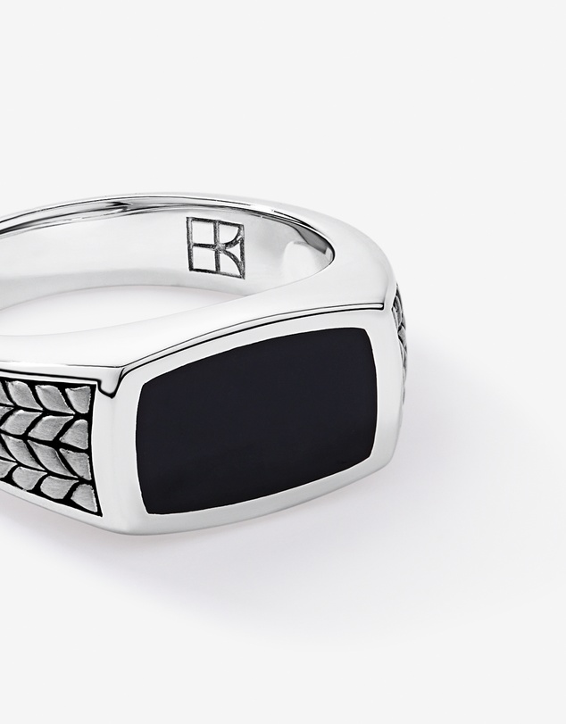 Michael Hill - Black Onyx Signet Ring in Sterling Silver