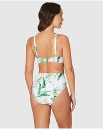 Nip Tuck Swim - White Jungle Java Connie Faux Knot Design Tummy Control Bikini Set Swimsuit