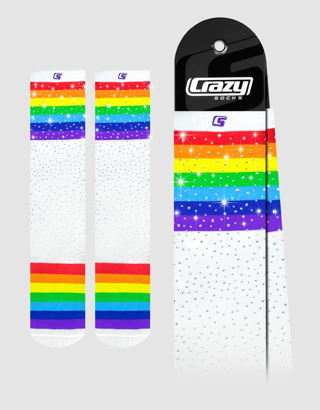 Crazy Skates - Crazy Socks Diamond Rainbow Knee-High Socks