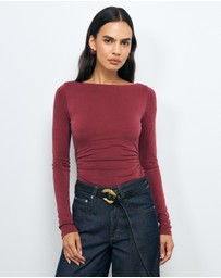 AERE - Ida Gathered Cupro Top
