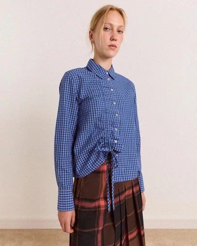 Damson Madder - Talia Ruched Check Shirt
