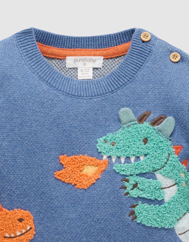 Purebaby - Dragon Friends Jumper -Kids-Babies