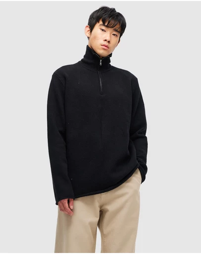 Neuw - Brushed 3/4 Zip Knit Jumper