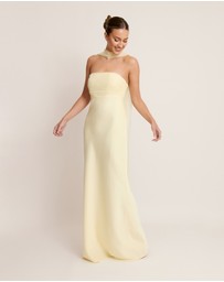 Six Stories - Chiffon Bandeau Satin Maxi Dress