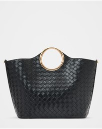 Forever New - Valentina Metal Handle Weave Bag