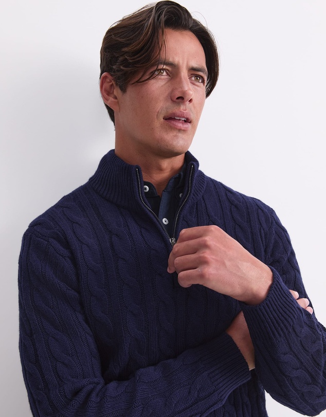 Sportscraft - Cable Knit Quarter Zip
