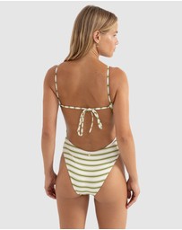 Rhythm - Tami Stripe Tie Back Minimal One Piece Swimsuit