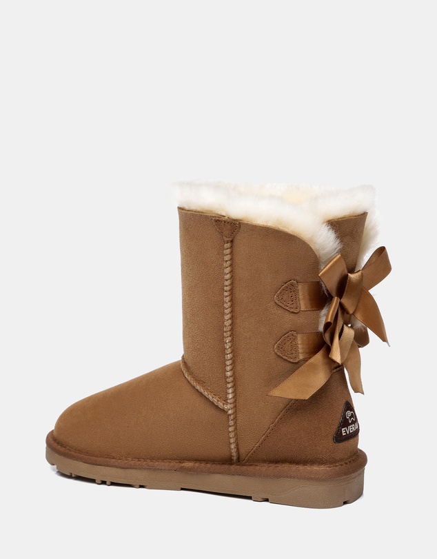 EVERAU - EverAU Ugg Short Back Bow Sheepskin Upper UGG Boots
