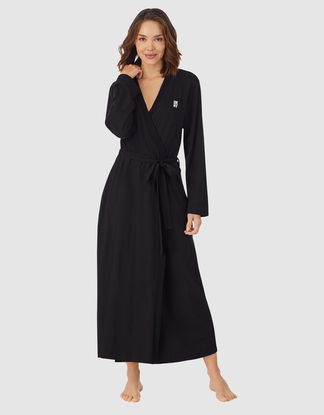 DKNY - Cotton & Viscose Jersey Short Dressing Gown Lounge Robe