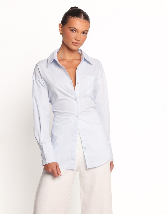 Petal & Pup - Yacra Tie Shirt - Pale Blue