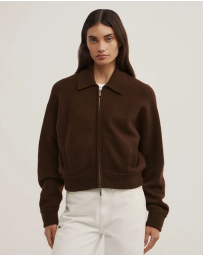 Witchery - Wool Knit Bomber Jacket
