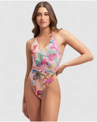 GUESS - Tropical Print One Piece Swimsuit