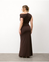 Six Stories - Asymmetric Neck Stretch Sculpt Bridesmaid Dress