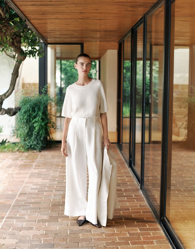 Trenery - Tailored Wide Leg Pant in White