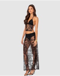 EDIKTED - Bess Open Back Sheer Lace Top