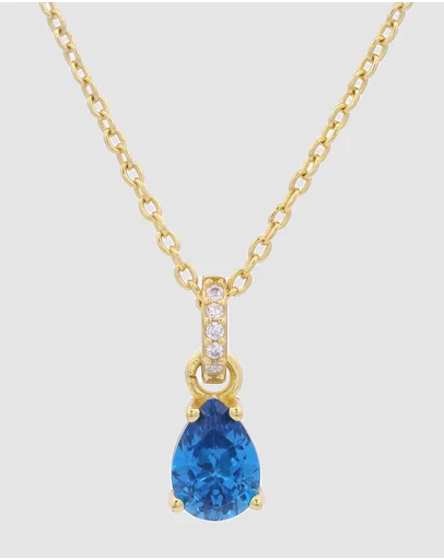 Georgini - GEORGINI WISTERIA PENDANT BLUE TOPAZ CZ GOLD