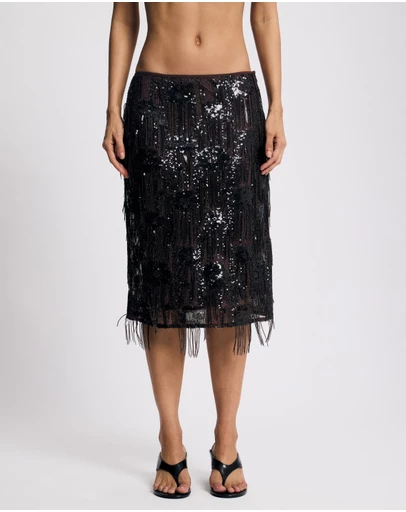 Lover - Xylia Drop Sequin Midi Skirt