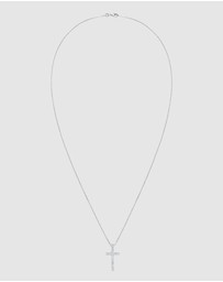 Kuzzoi - ICONIC EXCLUSIVE - Necklace Men Cross Pendant Religion with Crystals in 925 Sterling Silver