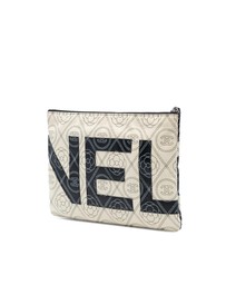 Pre-Loved by Azura Reborn - Pre-Loved Coated Canvas Camellia Logo Wristlet Clutch