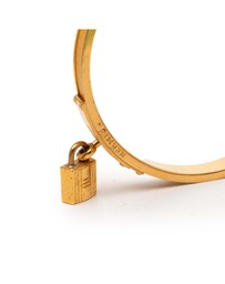 Pre-Loved by Azura Reborn - Pre-Loved Gold Plated Epsom Kelly Cadena Lock Bangle Bracelet