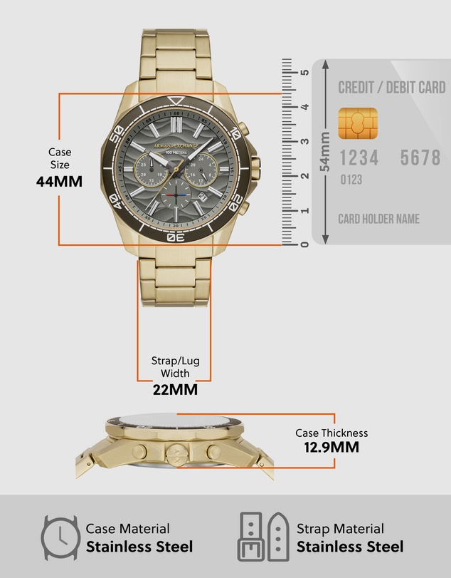 Armani Exchange - Gold Chronograph Watch