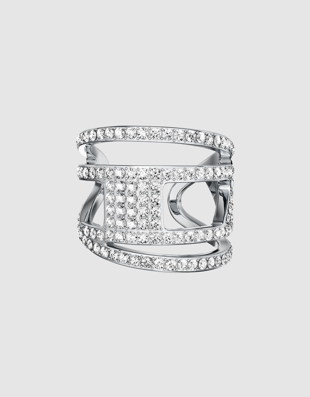 Diesel - Oval D Logo Silver Ring
