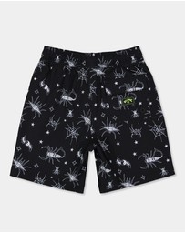 Billabong - Boys 2 to 6 Creatures Layback Boardshorts