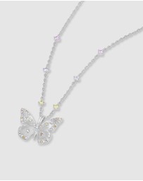 Wanderlust + Co - Butterfly Rainbow & Silver Necklace