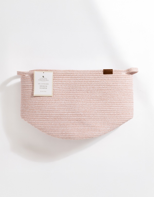 Living Textiles - Cotton Rope Medium Hamper - Pink
