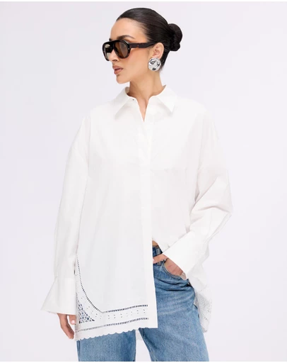 Minima Esenciales - Daphne Embroidered Oversized Shirt