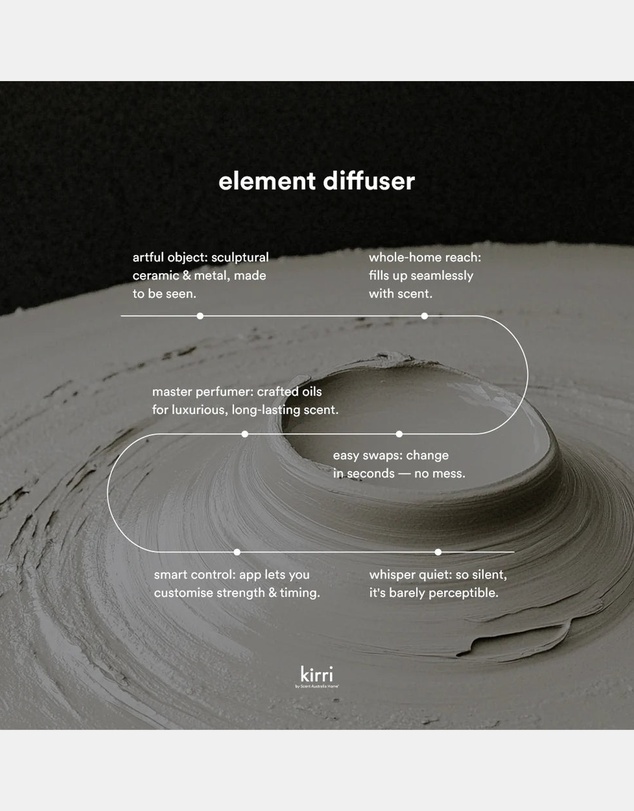 Kirri by Scent Australia Home - Element Diffuser (Smart) + Free Santal Woods 15ml Oil + Free Discovery Kit