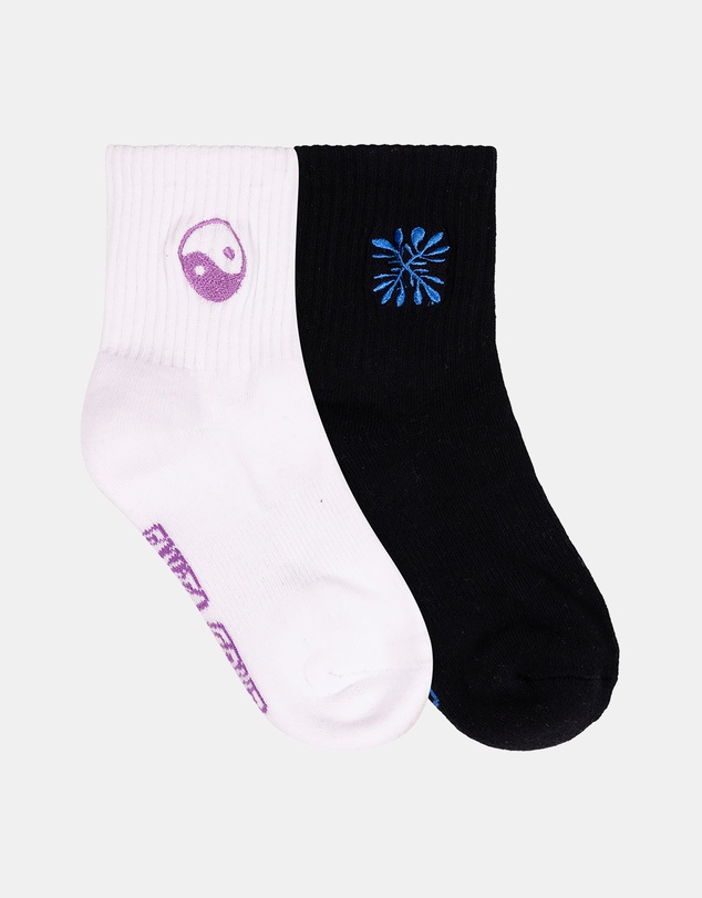 Santa Cruz - 2-Pack Strange SC Strip Mid Socks - Kids