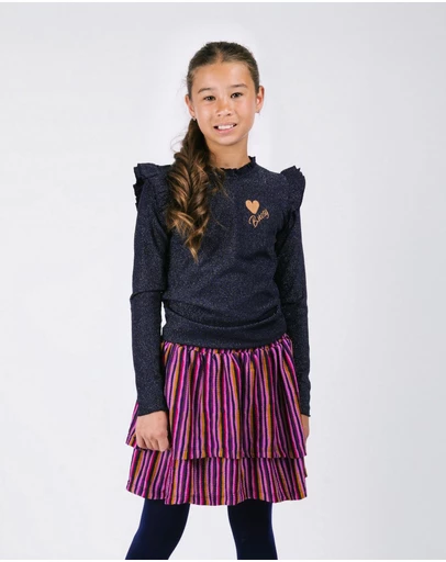 B.Nosy - Tonya Long Sleeve Frill Top - Kids-Teens