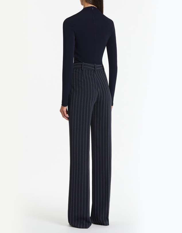 Carla Zampatti - Navy Pinstripe Wide Leg Pant