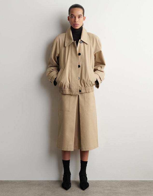 COS - Deconstructed Pleated Cotton Midi Skirt