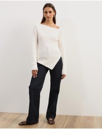 Atmos&Here - Toni Long Sleeve Knit With Asymmetric Neckline And Hem