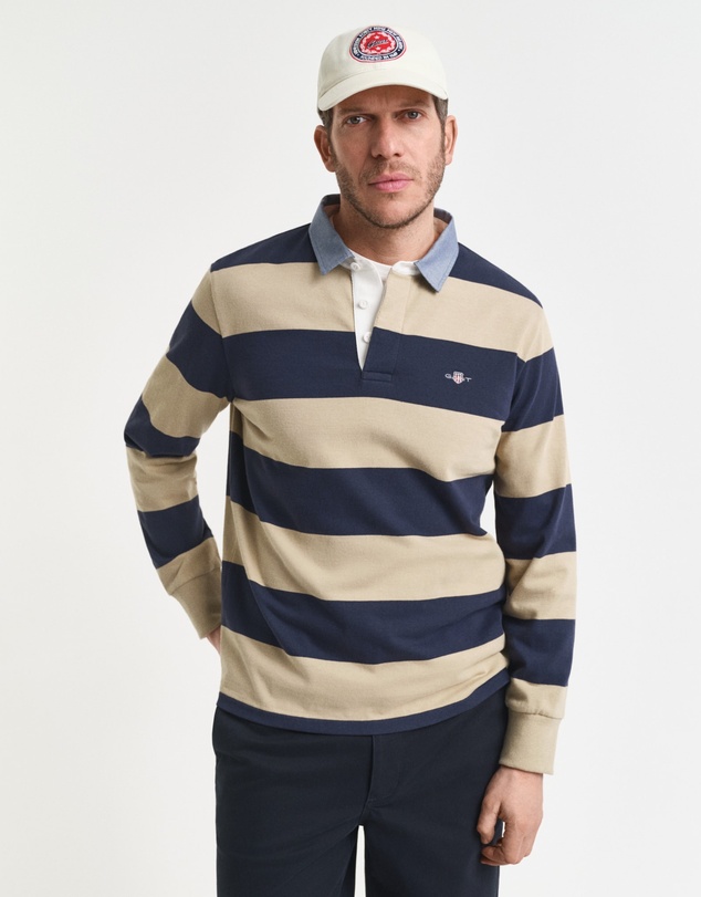 Gant - Chambray Collar Striped Heavy Rugger